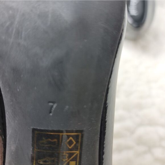 Jeffrey Campbell HorseBit Patent Womens Size 7 Penny Loafer Block Heel Black - Picture 9 of 10